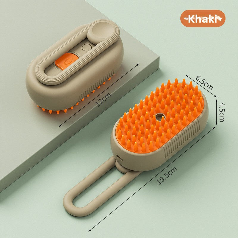 Beige and orange cleaning brush with measurements on a light green background